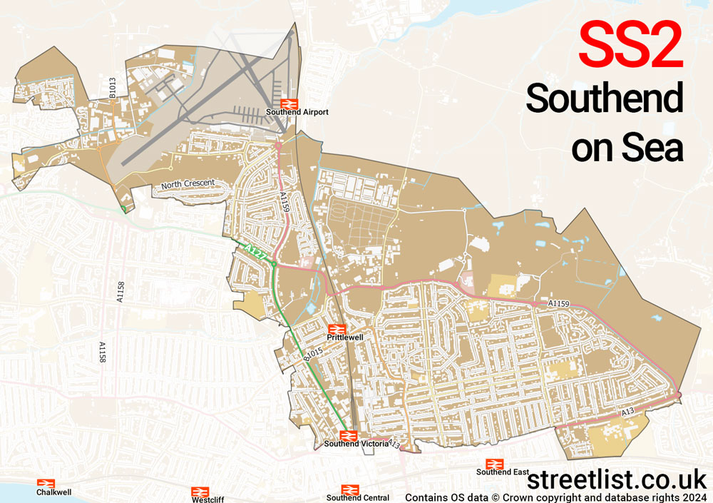 Map of the SS2 postcode