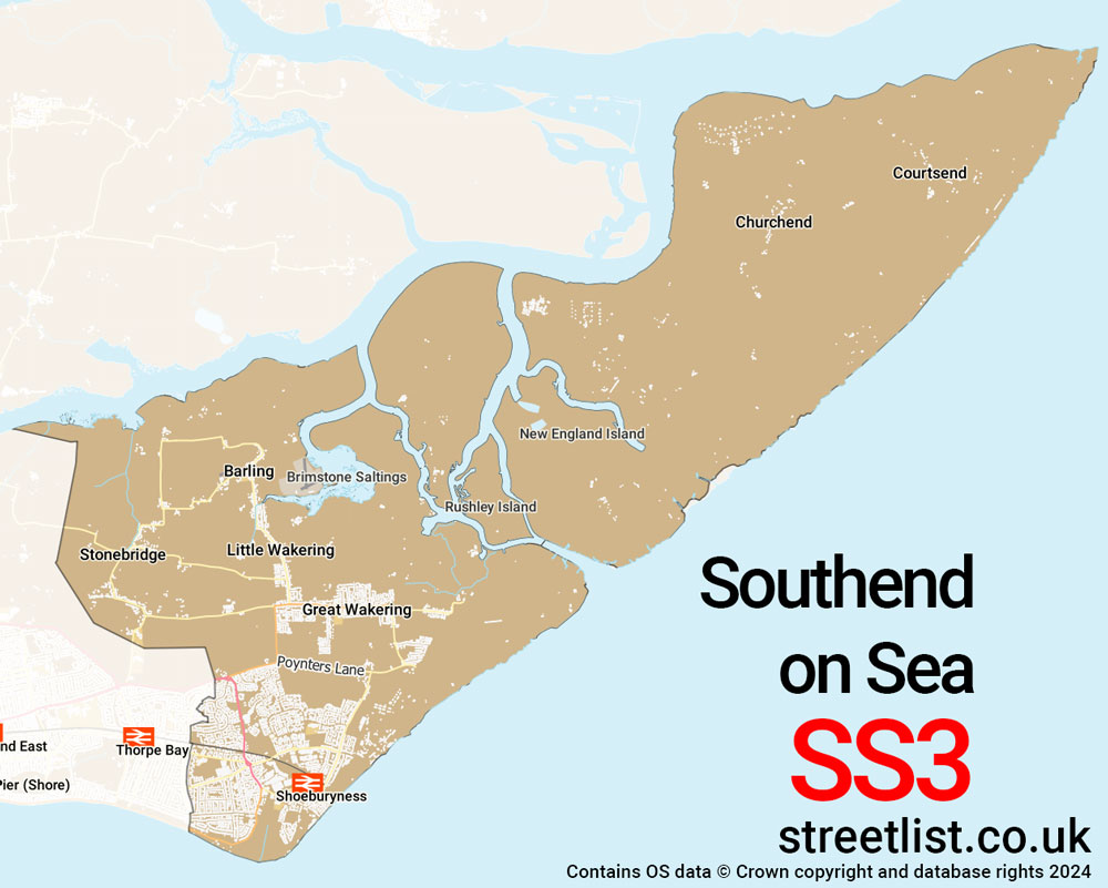 Map of the SS3 postcode