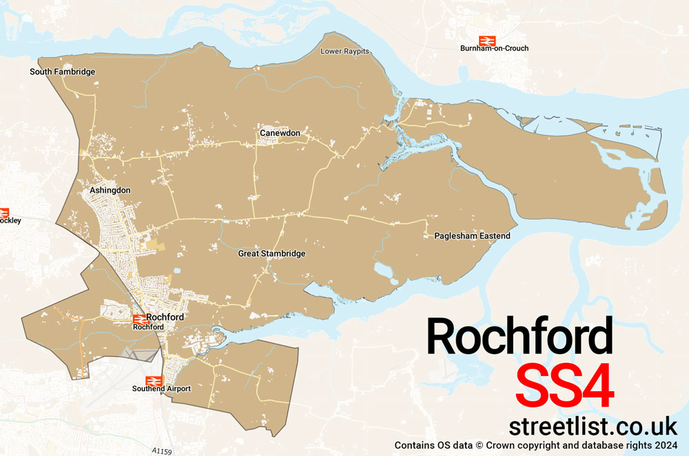 Map of the SS4 postcode