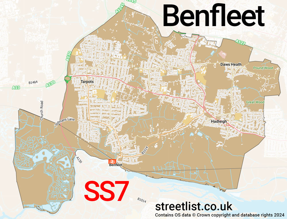 Map of the SS7 postcode