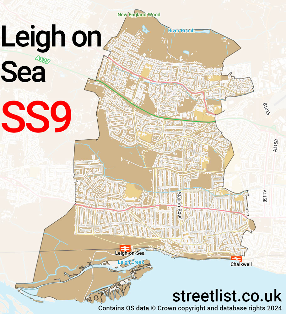 Map of the SS9 postcode