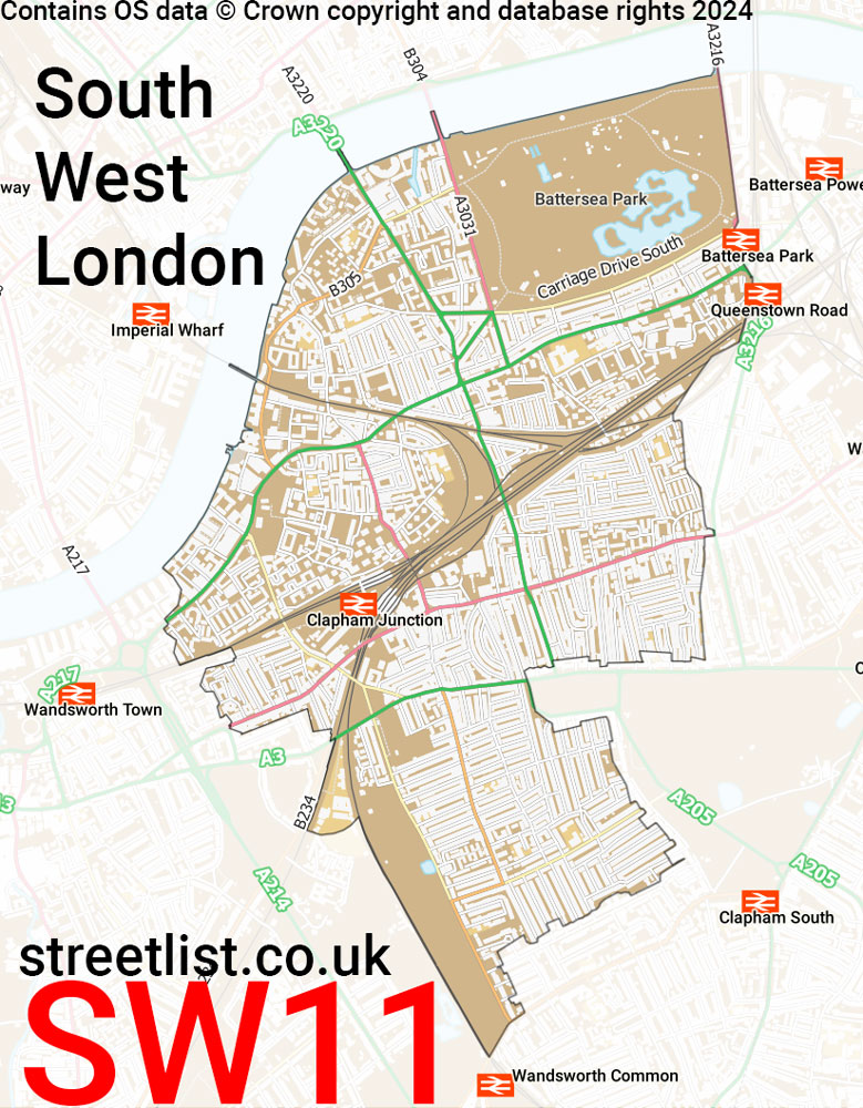 Map of the SW11 postcode