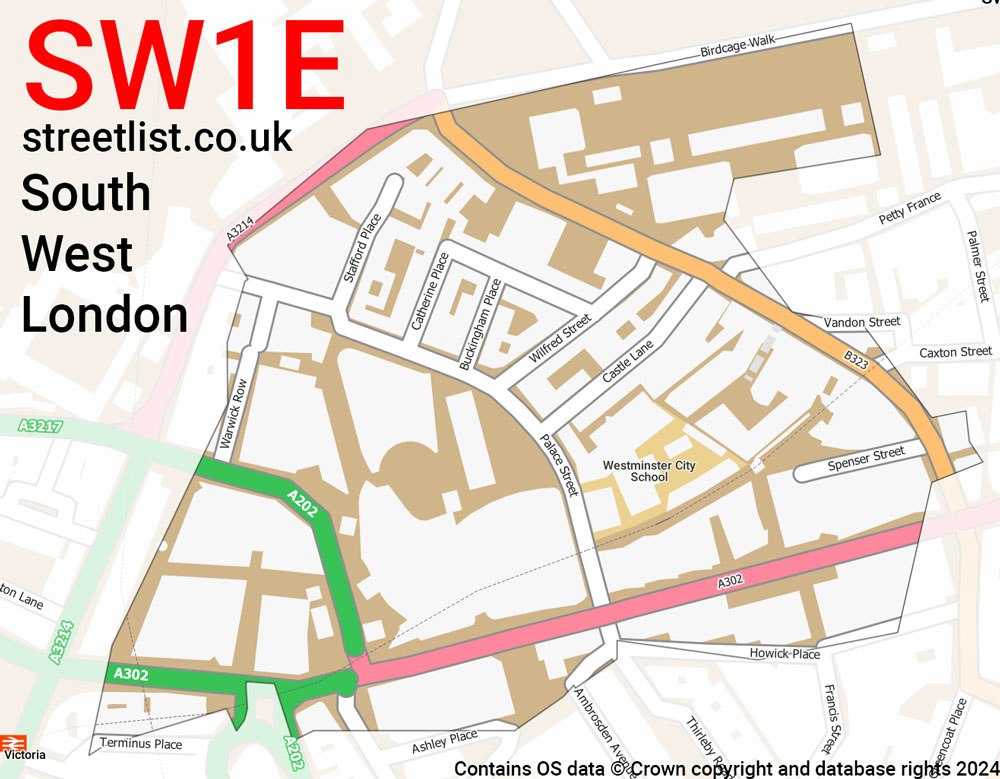 Map of the SW1E postcode