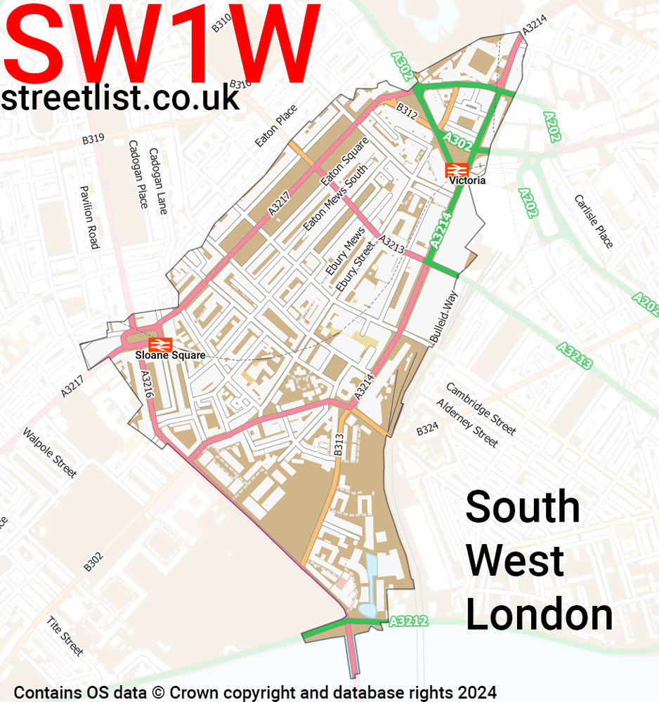 Map of the SW1W postcode