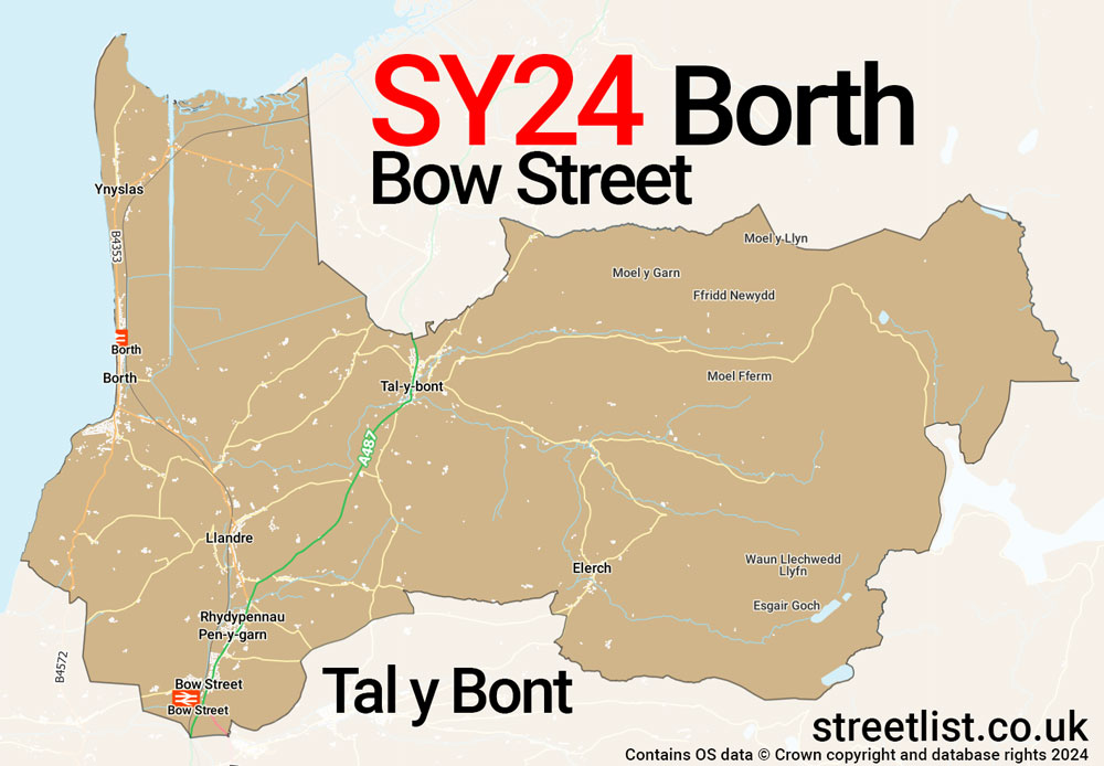 Map of the SY24 postcode