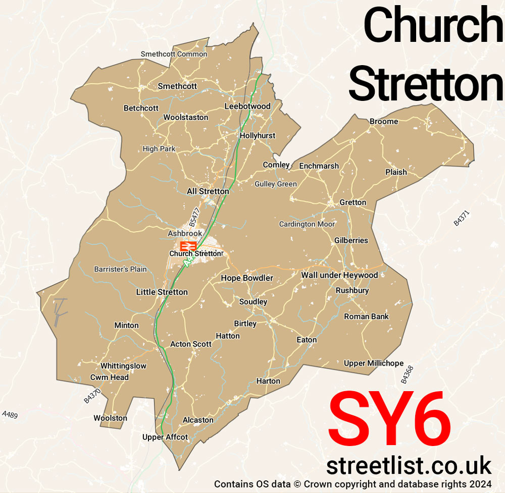 Map of the SY6 postcode