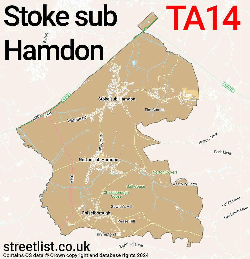 Map of the TA14 postcode