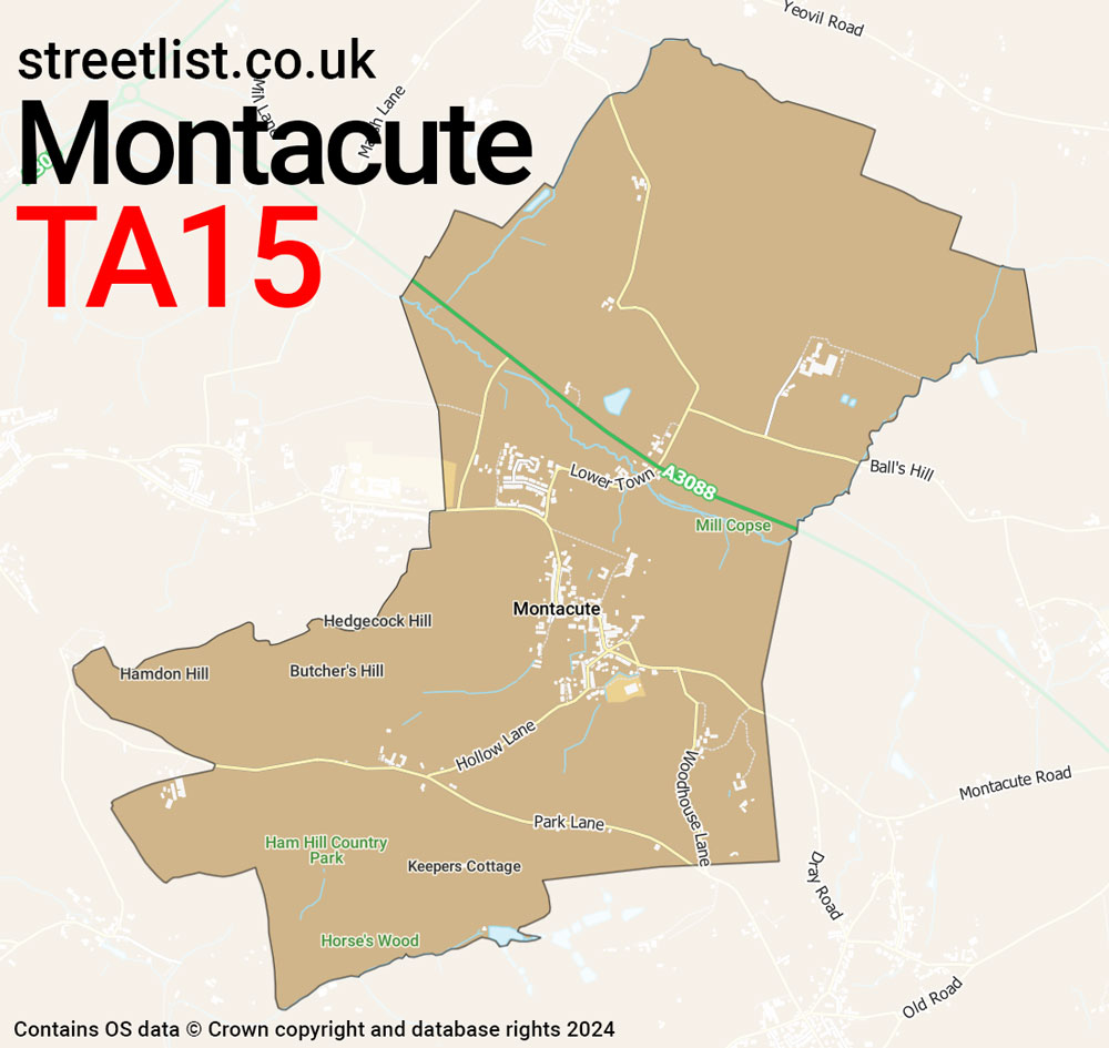 Map of the TA15 postcode