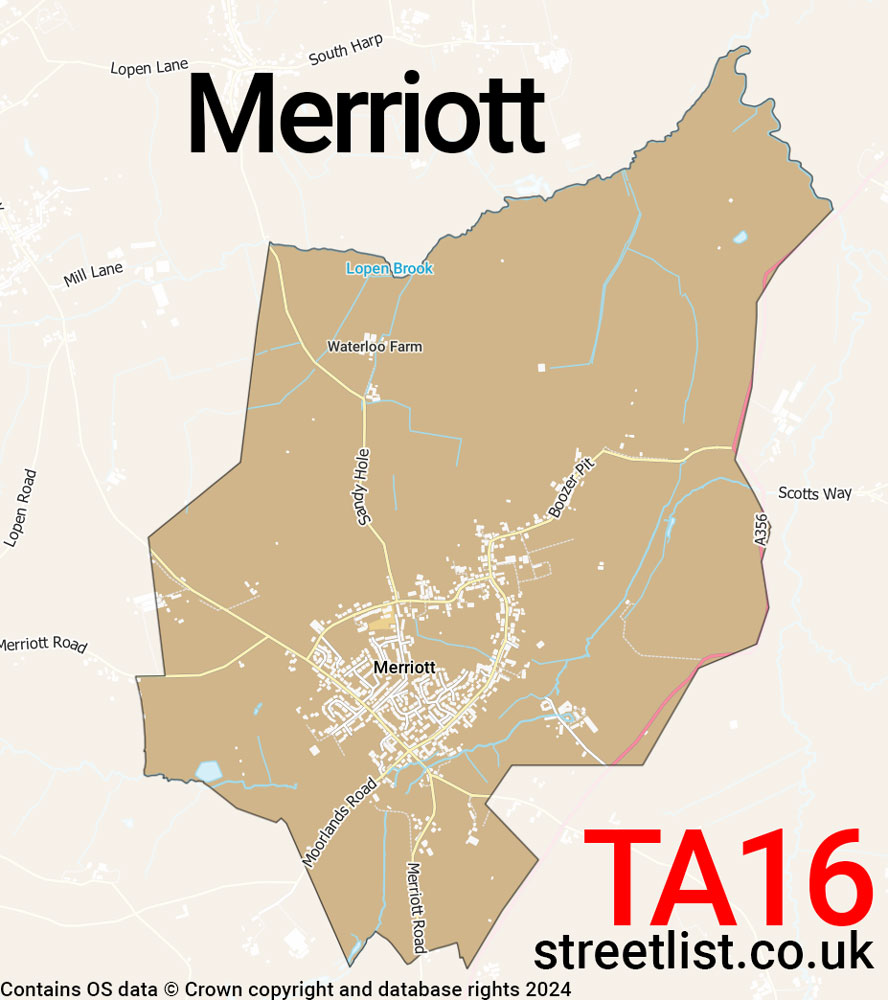 Map of the TA16 postcode