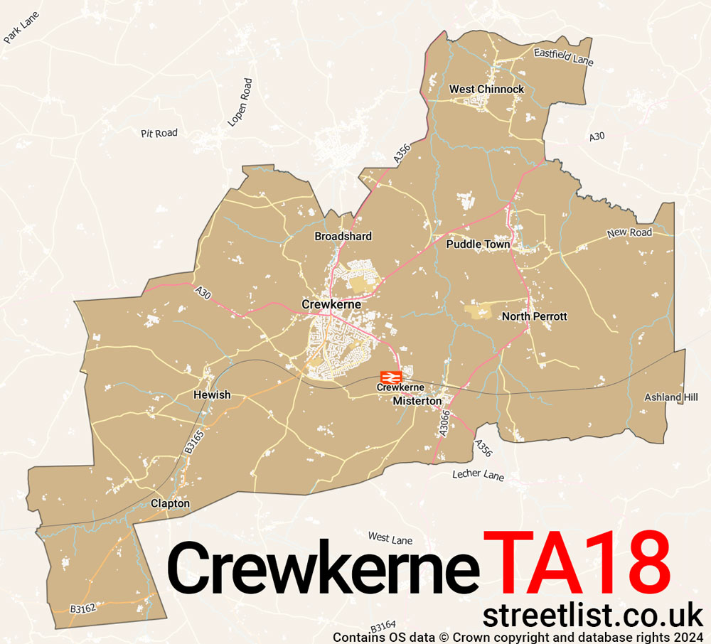 Map of the TA18 postcode