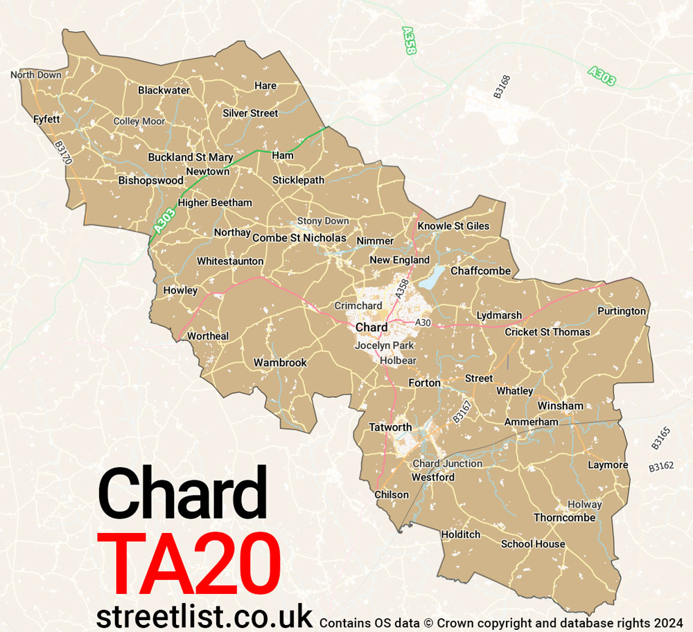 Map of the TA20 postcode