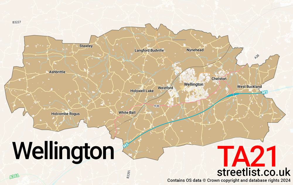 Map of the TA21 postcode