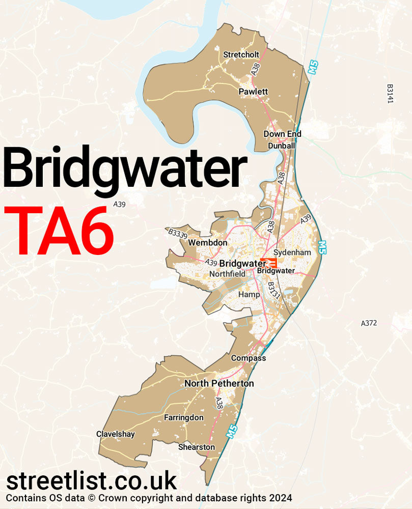 Map of the TA6 postcode