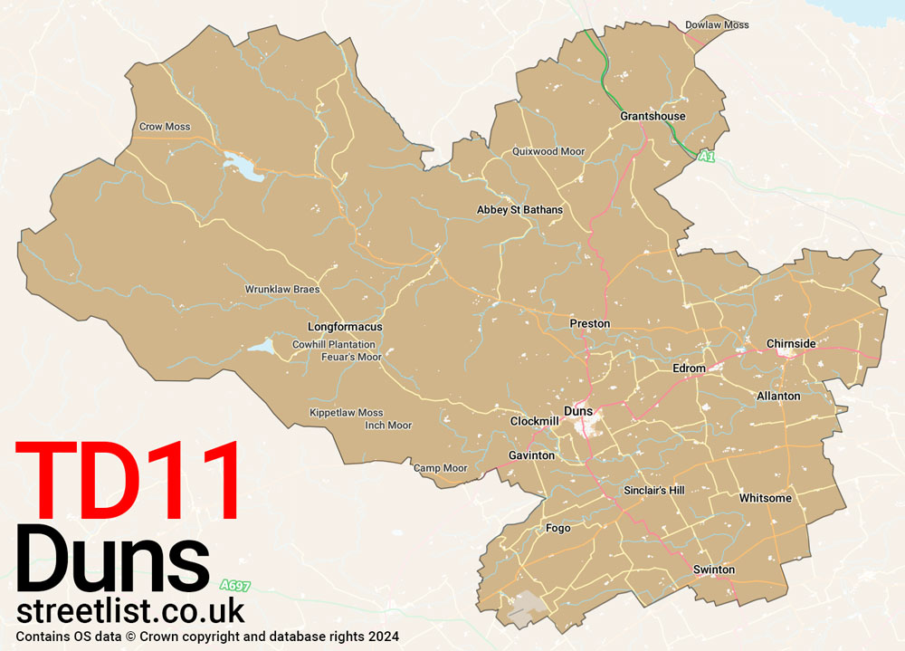 Map of the TD11 postcode