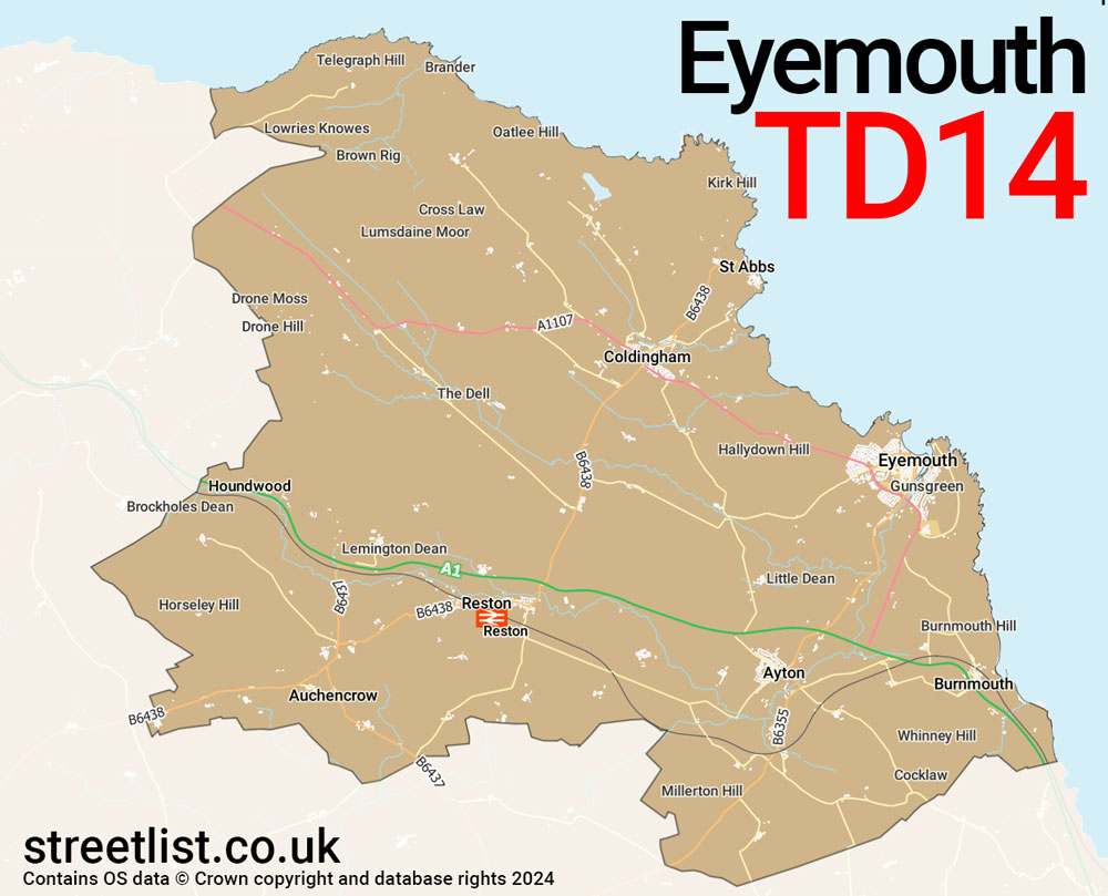 Map of the TD14 postcode