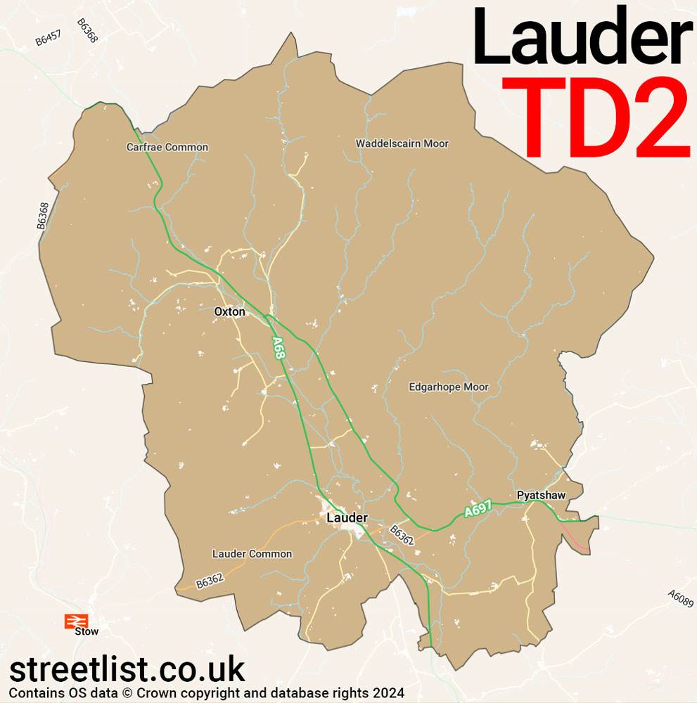 Map of the TD2 postcode