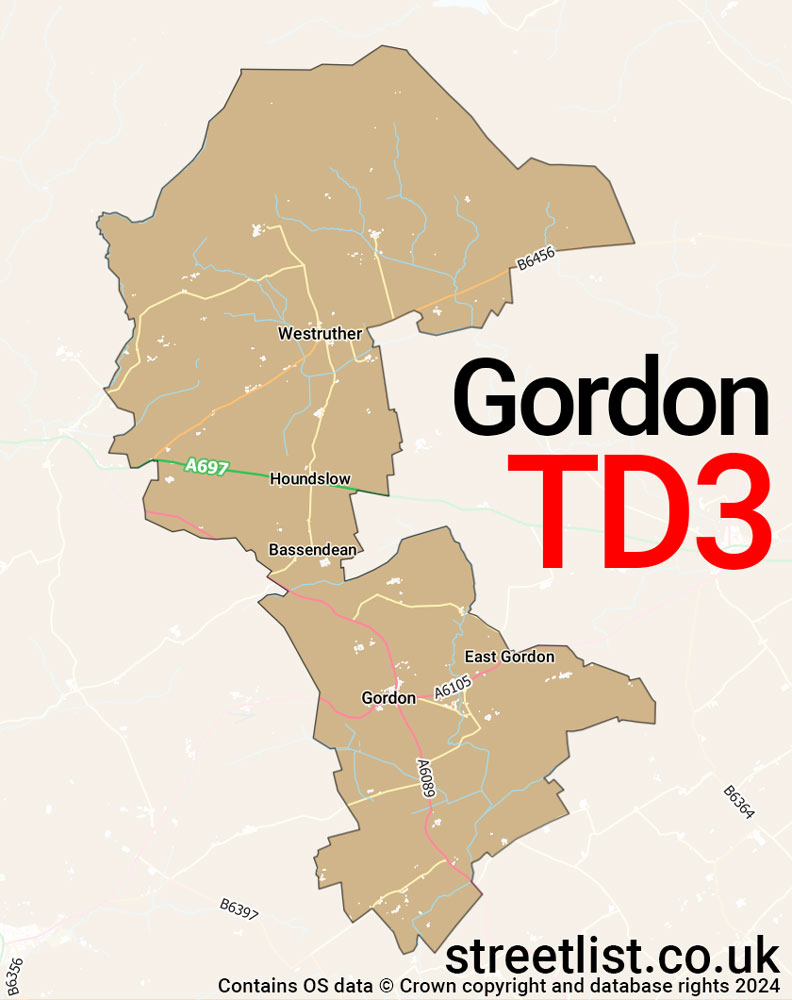 Map of the TD3 postcode