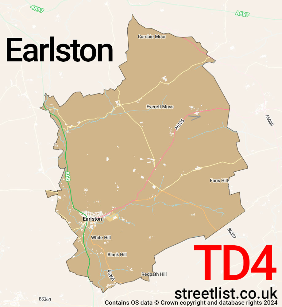 Map of the TD4 postcode