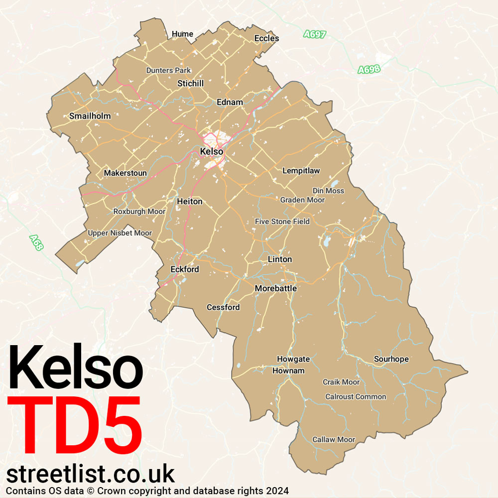 Map of the TD5 postcode