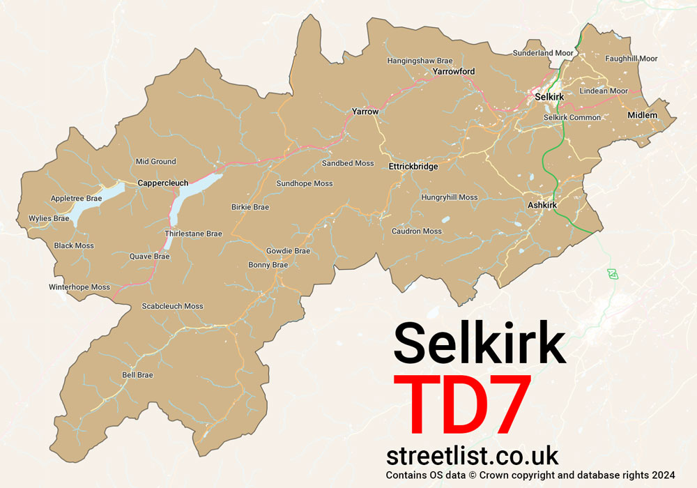 Map of the TD7 postcode