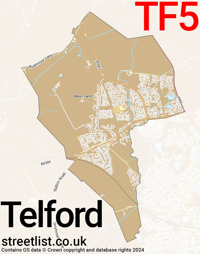 Map of the TF5 postcode