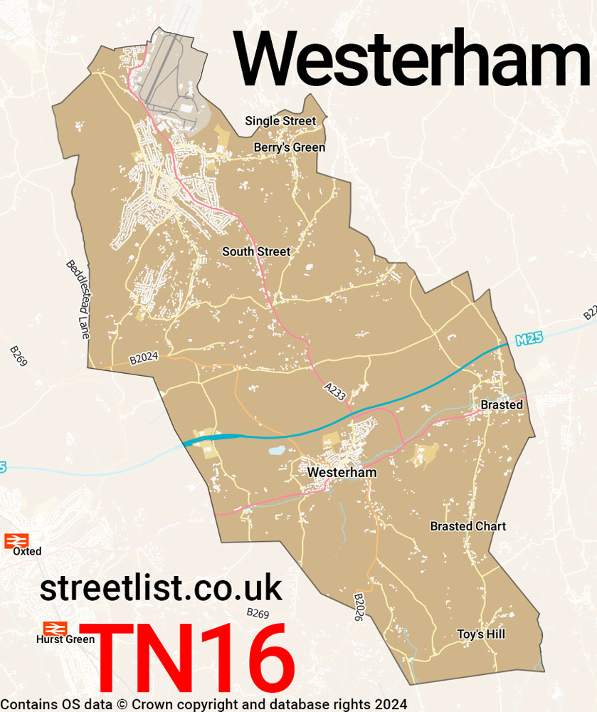 Map of the TN16 postcode