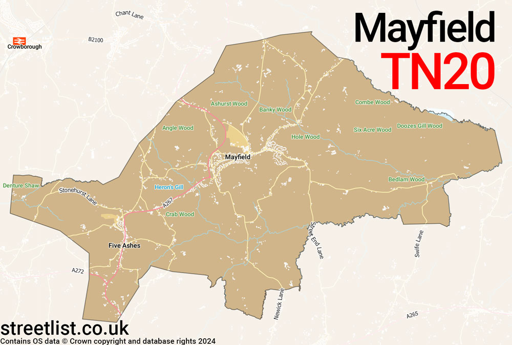 Map of the TN20 postcode