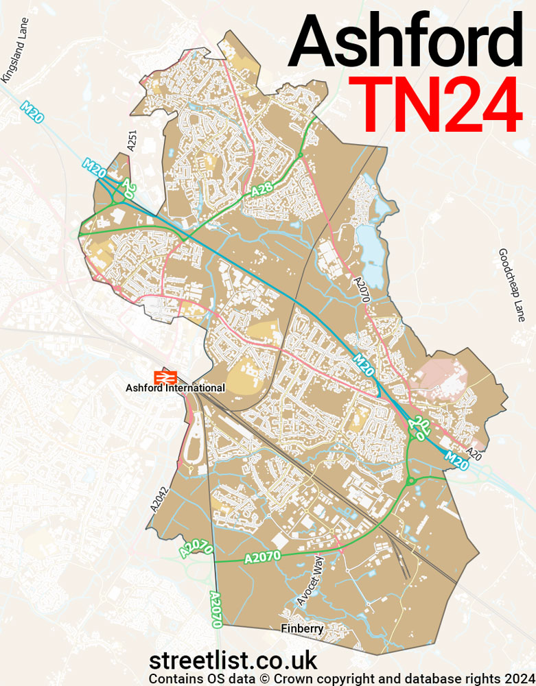 Map of the TN24 postcode