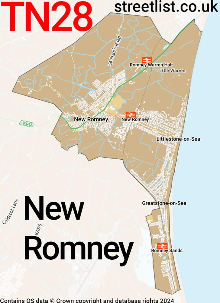 Map of the TN28 postcode