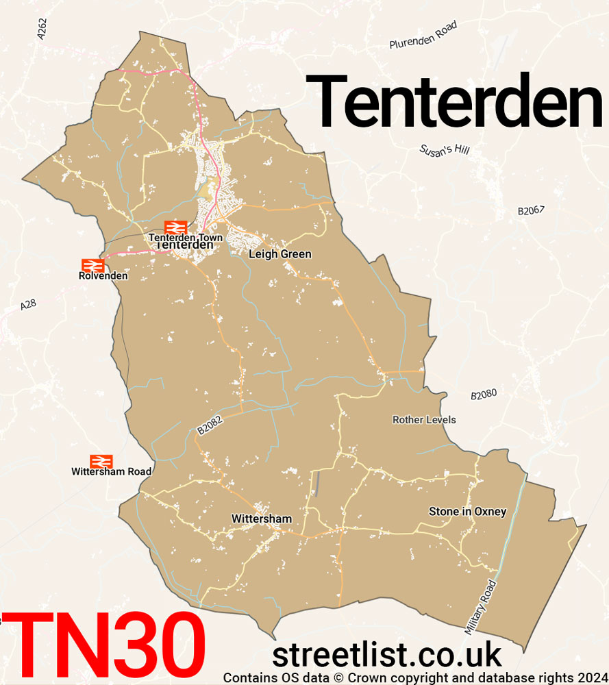 Map of the TN30 postcode