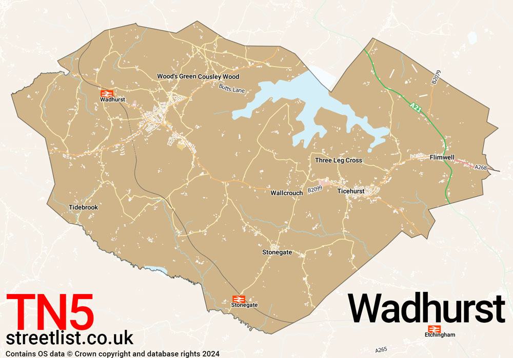 Map of the TN5 postcode