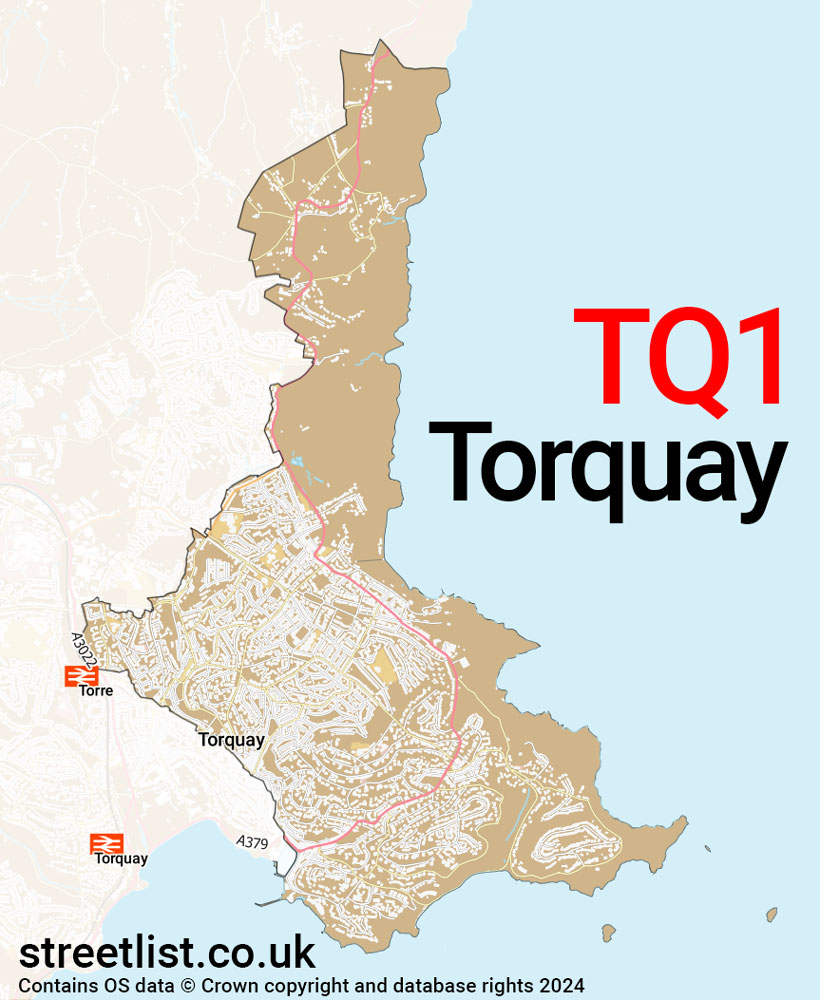 Map of the TQ1 postcode