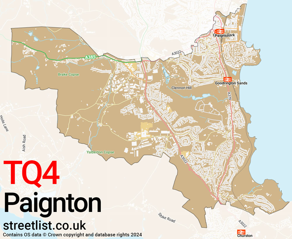 Map of the TQ4 postcode