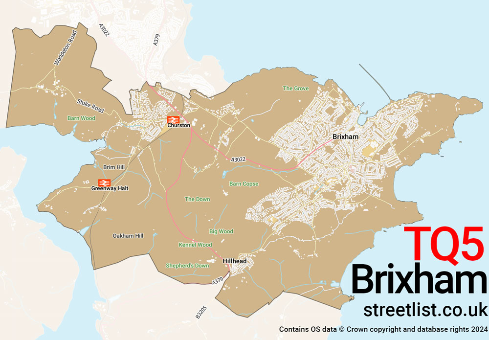 Map of the TQ5 postcode