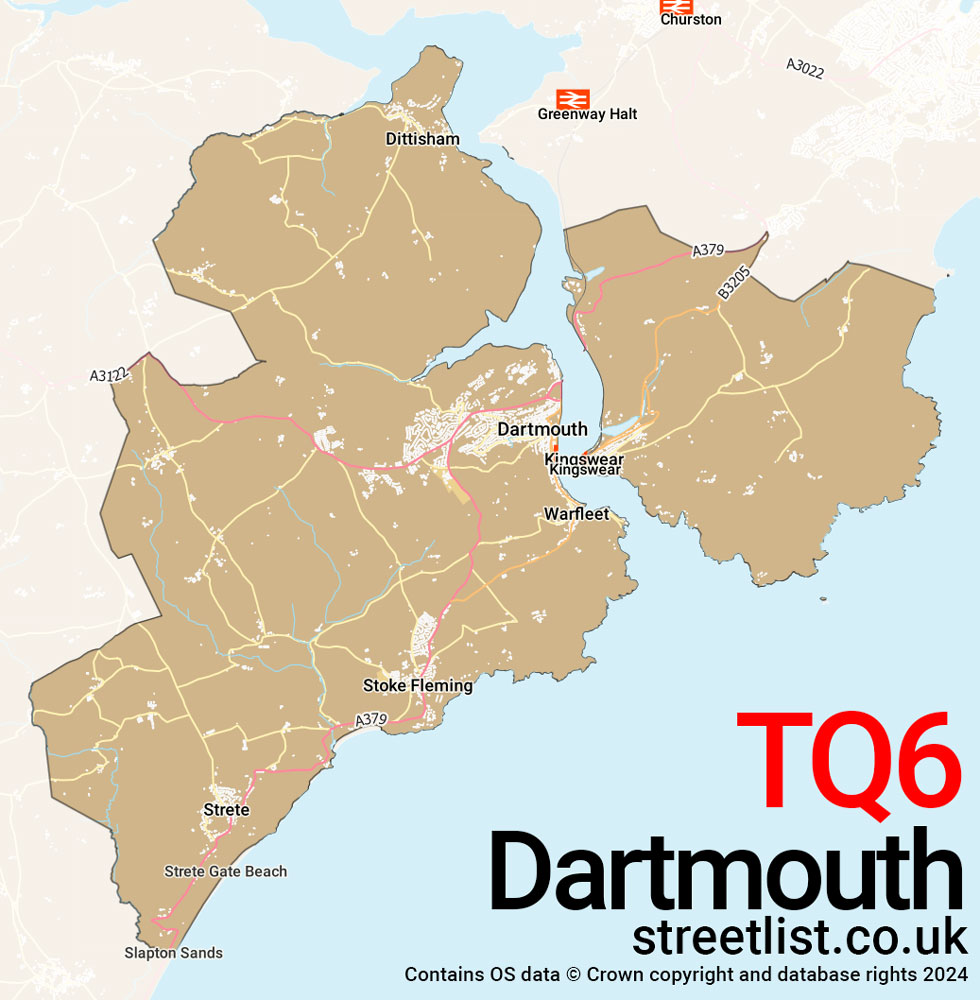 Map of the TQ6 postcode