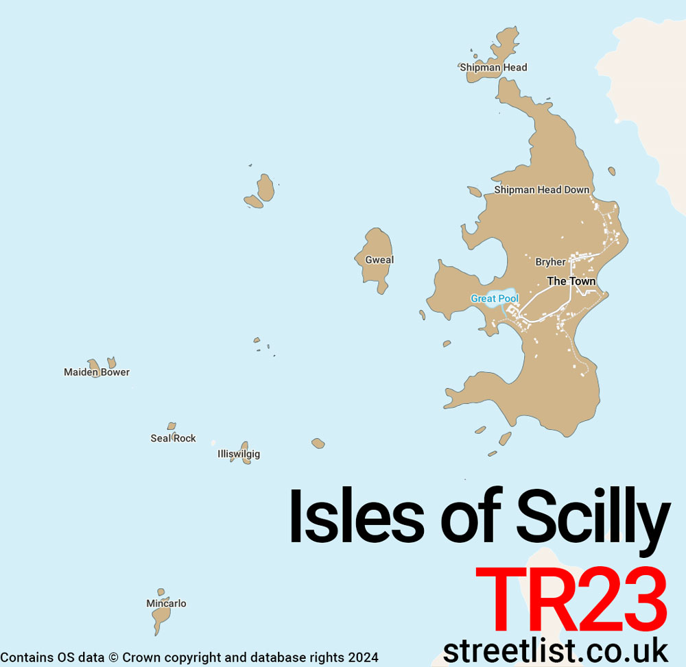 Map of the TR23 postcode