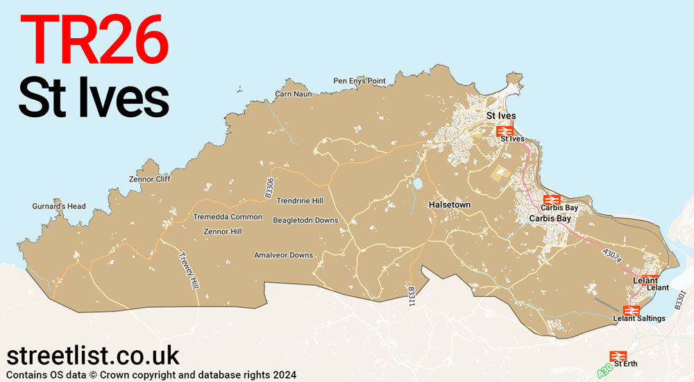 Map of the TR26 postcode