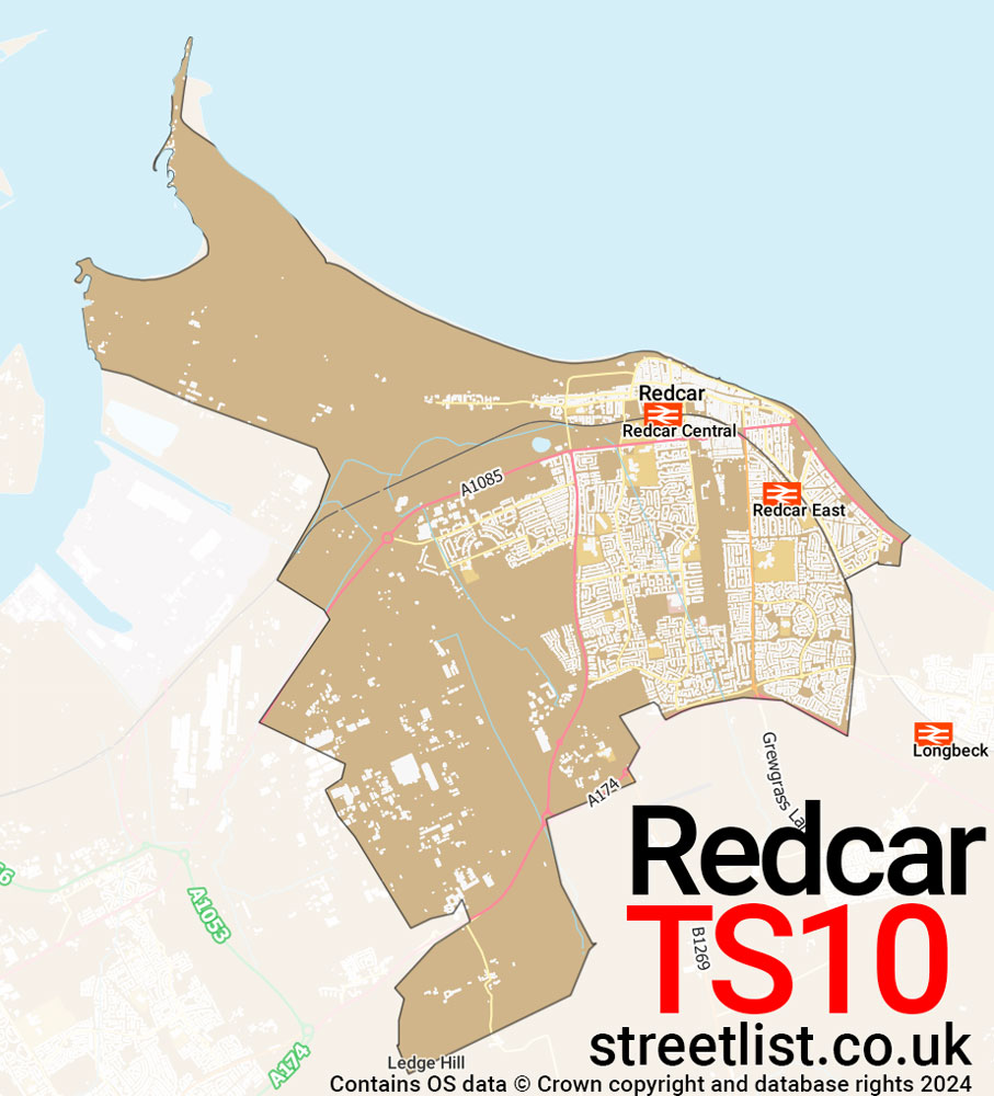 Map of the TS10 postcode