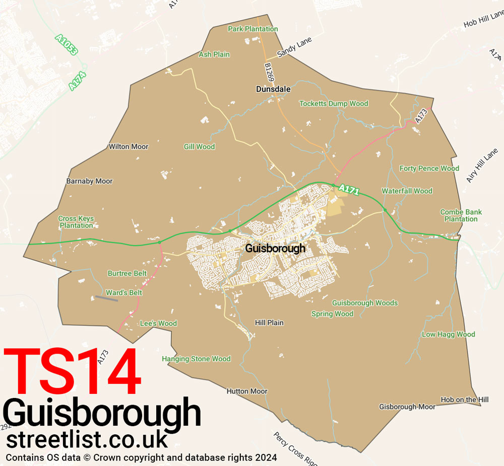 Map of the TS14 postcode