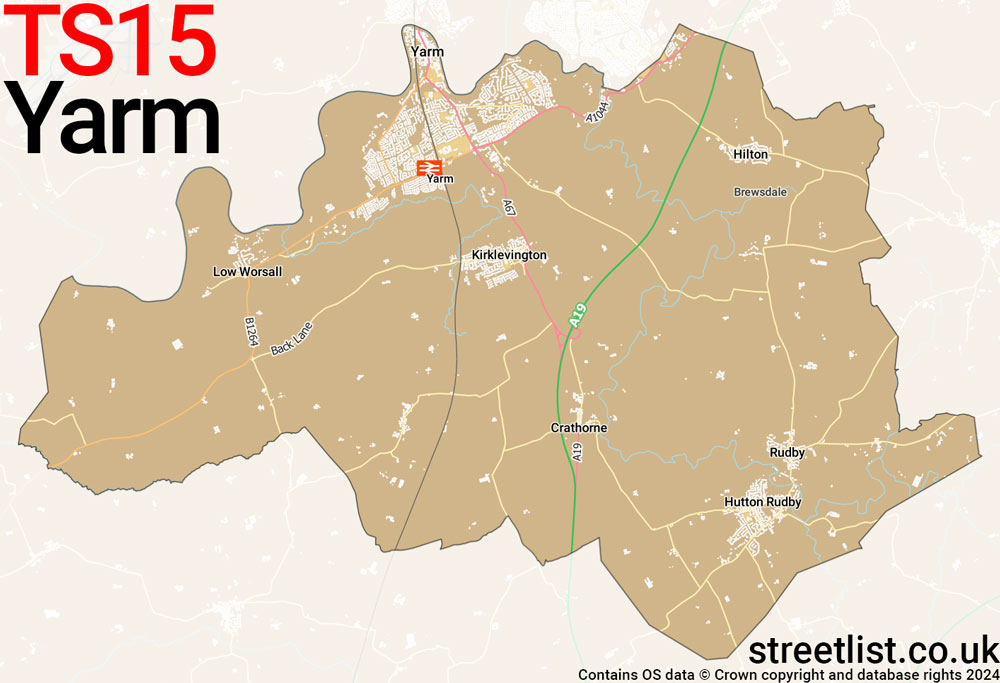 Map of the TS15 postcode