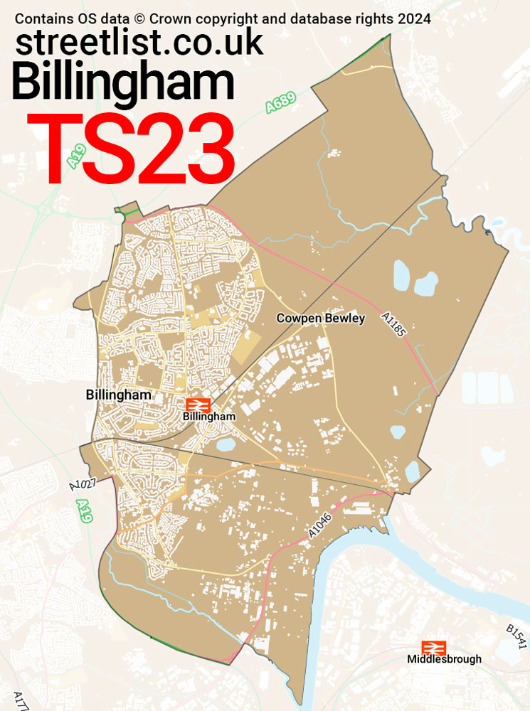 Map of the TS23 postcode