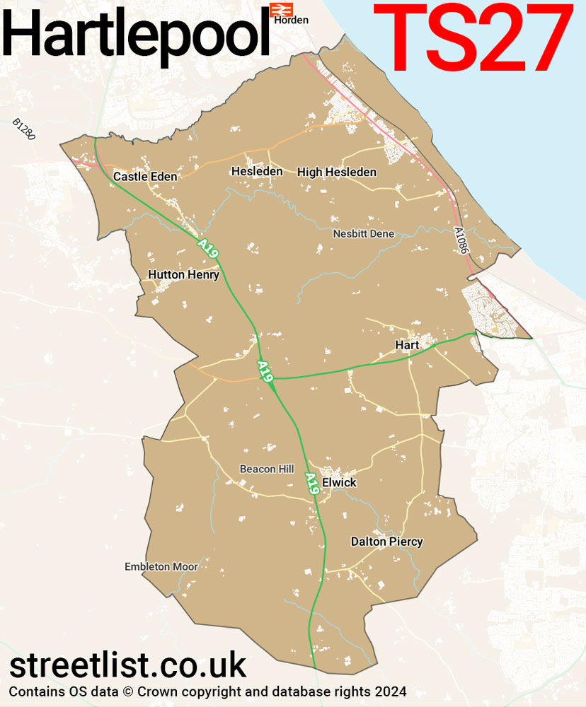 Map of the TS27 postcode