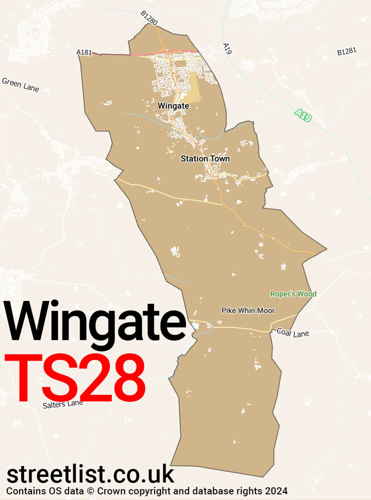 Map of the TS28 postcode