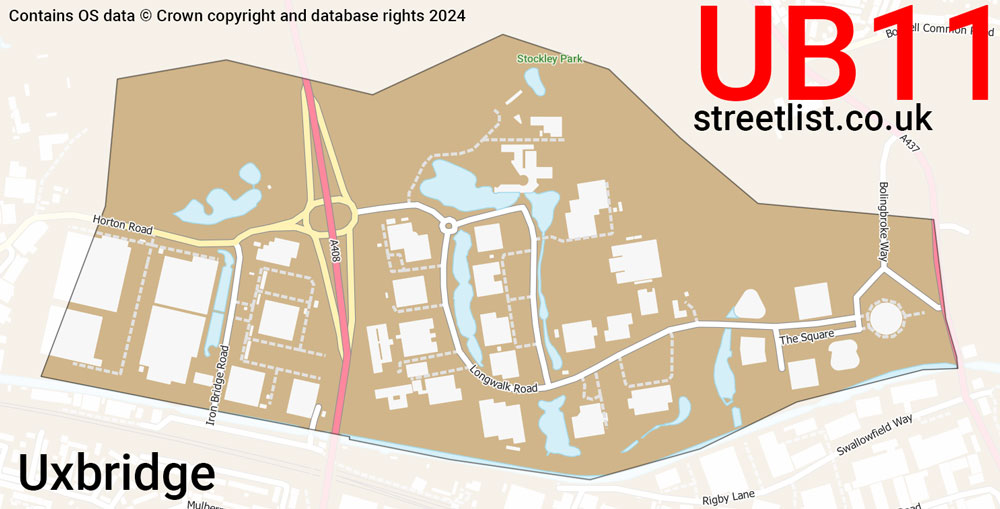 Map of the UB11 postcode