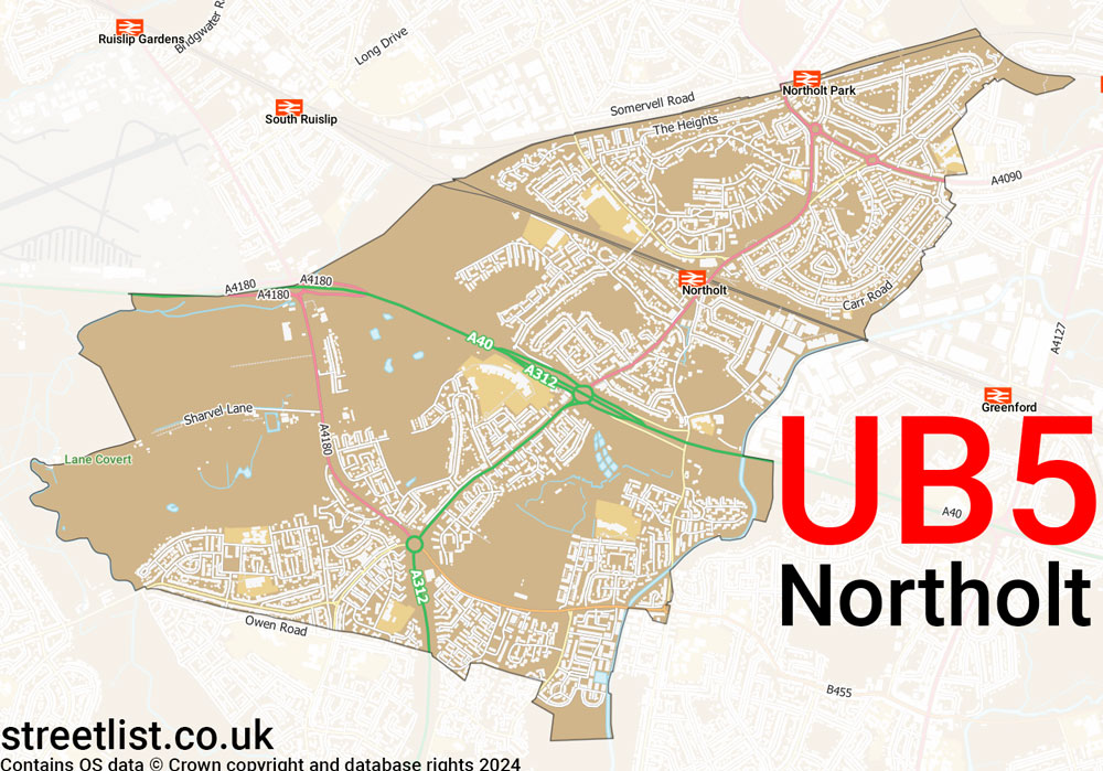 Map of the UB5 postcode