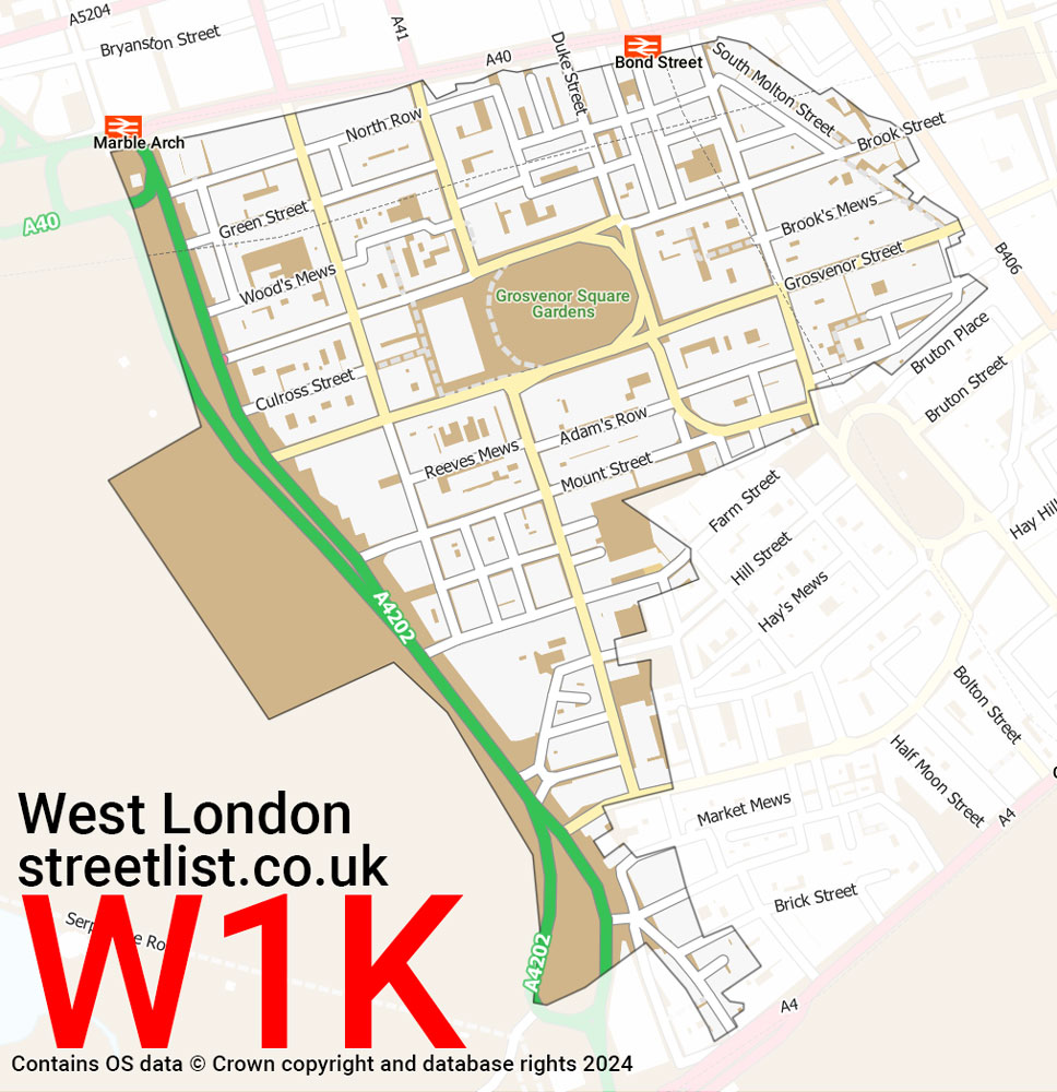 Map of the W1K postcode