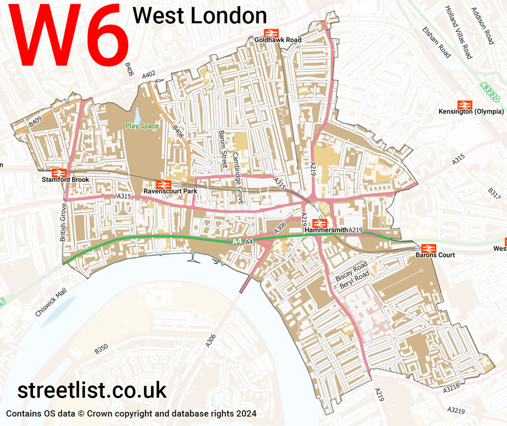 Map of the W6 postcode