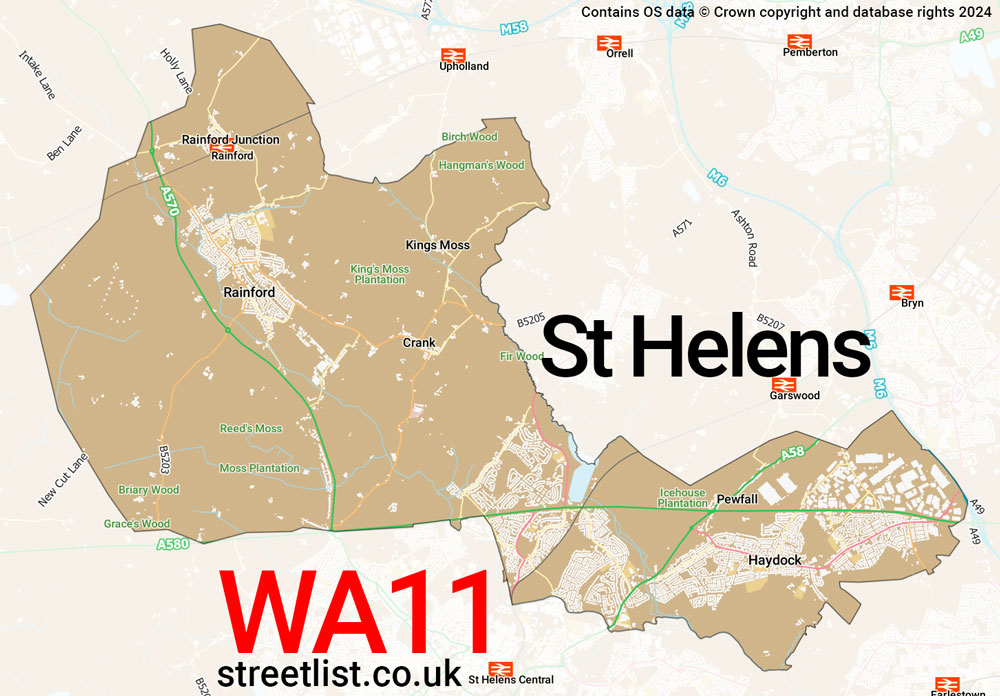 Map of the WA11 postcode