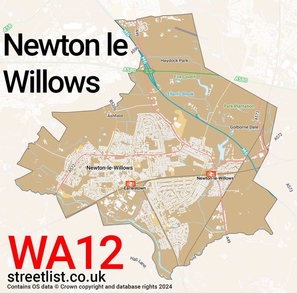 Map of the WA12 postcode