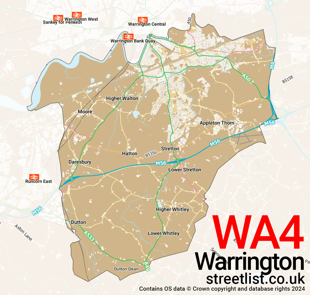 Map of the WA4 postcode